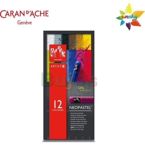 Swiss original CARAN D'ACHE 12 color oil pastel stickers NEOPASTEL Graffiti crayon students art drawing pens office stationery