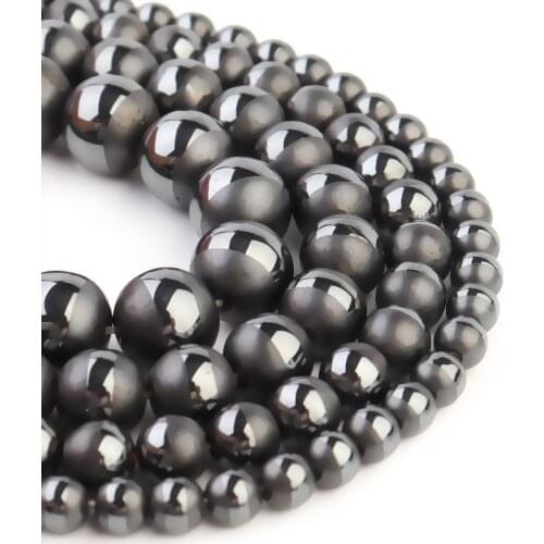 Hematite Frosted Single Line Smooth Round Beads Black Gallstone Bracelet Beads for DIY Handmade Jewelry Accessories 6mm