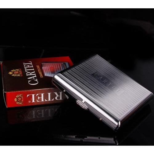 Metal Smoking Cigarette Box Case Tobacco Holder Pocket Storage Container Smoking Accessories Gift Box Pattern Random