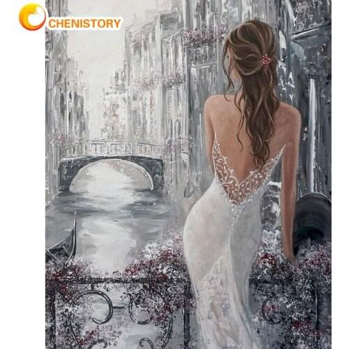 CHENISTORY Painting By Numbers Figure Diy Oil Picture Crafts Acrylic Paint Home Decor Canvas Paint Coloring Living Room Art Kit