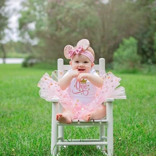 Baby Girl Pink Tutu Cake Outfits Infant Baby Girls Birthday One Party Dresses Set Girls Smash Suits Clothes 0-12M Drop Ship