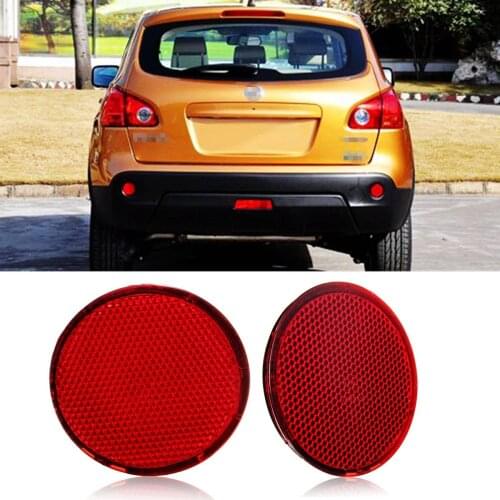 New Pair Left and Right Rear Bumper Reflectors Lights Round Brake Stop Light Warning Lamp For Nissan QASHQAI 2007-2015