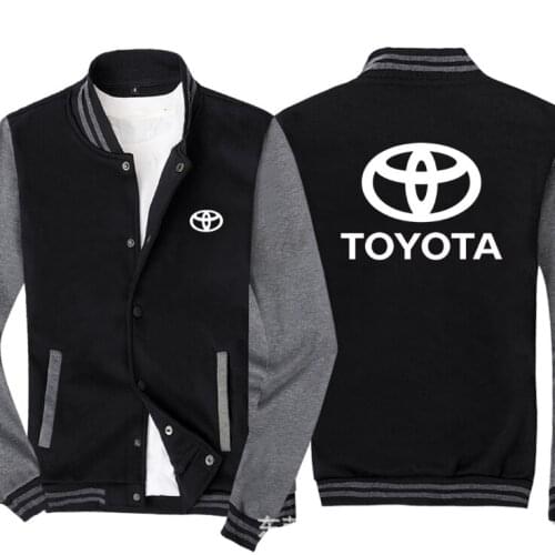 2021 NEW Baseball Jacket Spring Autumn Fleece Cotton Slim Fit Jacket TOYOTA Car Logo Sweatshirt Fashion Hip Hop