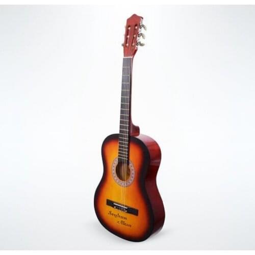 Personalized Custom Sunburst Full Size Classic Guitar White Bordure Black Guitar Guitarra for Beginner Students for Music Lovers