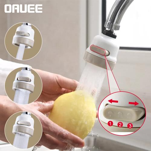 Rotatable Sprayer Head Tap Kitchen Shower Faucet Tap Water Saving Faucet Filter Nozzle 3 Modes Faucet Filtered Accessories
