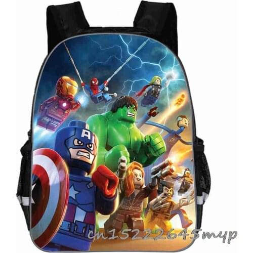 Boys Superhero Avengers Go Backpack 3D Printing Nylon waterproof School bags For Teenage Kids Hot Mochila Infantil