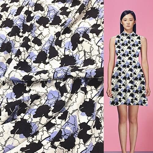 Blue white and blue graffiti print silk Crepe DE chine fabric 14momme 140cm width by yard,SCDC520