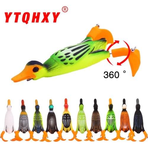 Super strength soft lure Propeller fins duck 11.2g/9.5cm floating water rotating tractor simulation bait fishing gear
