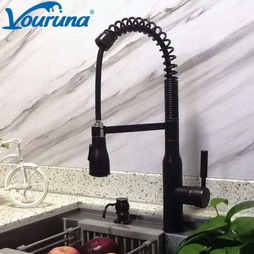 Vouruna New Arrival ORB Kitchen Faucet Pull Down Spring Kitchen Sink Mixer Tap Solid Brass Oil Rubbed Bronze