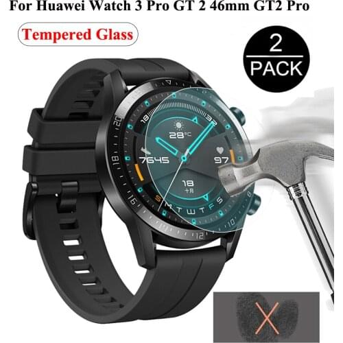 2Pcs 9H Premium Tempered Glass For Huawei Watch 3 Pro GT GT2 Pro 46mm Anti-Shatter Screen Protectors Protective Film Guard Cover