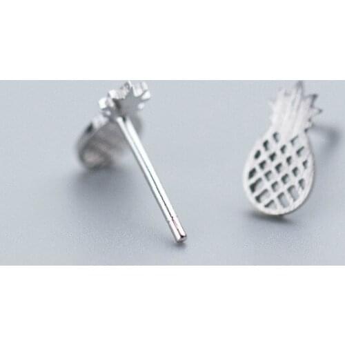 925 Sterling Silver pineapple Hollow Stud Earrings For Women Elegant Wedding Jewelry pendientes mujer moda Brincos
