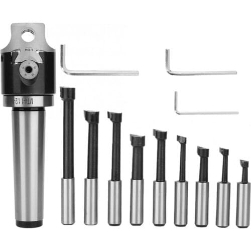 1 Set F1-12mm Boring Head Adapter 1-1/2-18UNF M16 MT4 Morse Taper Shank Tail Thread Boring Blade Bar Set for CNC Boring Machine