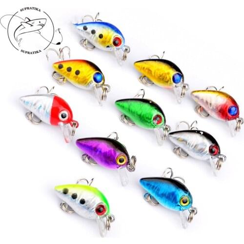 10Pcs/lot Japan Mini Crankbait Fishing Lure 26mm/1.6g 3D Eyes Lifelike Wobblers Topwater Isca Artificial Ocean Fishing Hard Bait