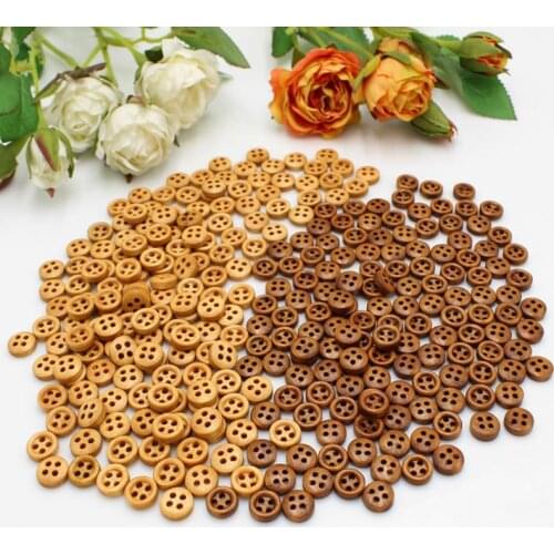100 or 200pcs Wood Buttons For Handwork DIY Scrapbooking Crafts Sewing Accessories Clothing Supplies Home Decor 9-10mm