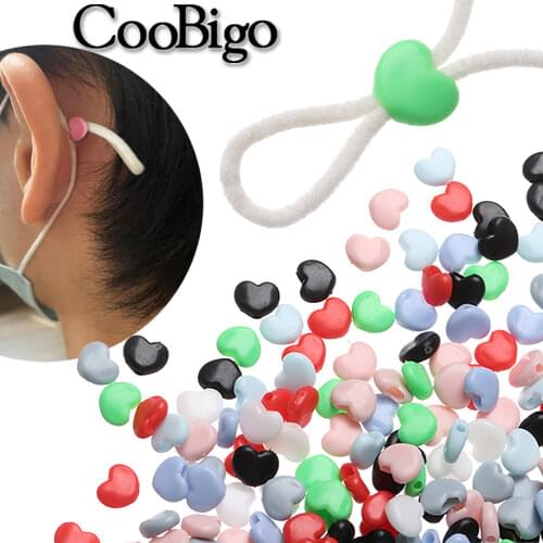 1000pcs Silicone Heart Cord Locks Cord End Stoppers Drawstring Toggle Bead Buckle Elastic Cords Adjustment Bungee Rope Adjuster