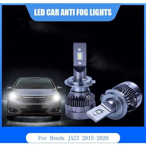 2Pcs For Honda JAZZ 2015-2020 LED Car Lights Anti Fog Lamp H4 H8 6000K 12V Car LED Light Headlight Bulbs Kit Auto White Bulb