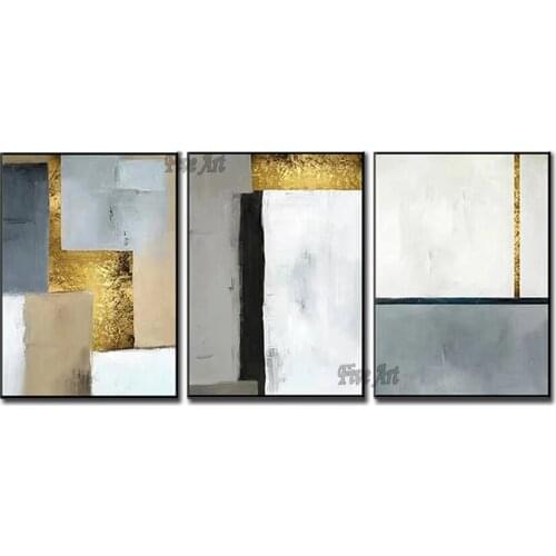 3PCS New Abstract Simple Oil Painting Canvas Wall Art Hand-painted Unframed 3 Panels Canvas Wall Art Cheap Wall Hanging Pictures
