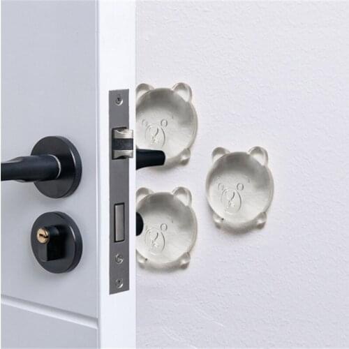 5PCS Door Pads Self Adhesive Wall Protectors Anti-collision Crash Silent Door Handle Protective Pad PU Anti-slip Stickers