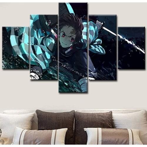 5 Piece Wall Art Canvas Anime Manga Figure Modular Pictures Posters And Prints Home Decor Modern Bedroom Decoration Paintings