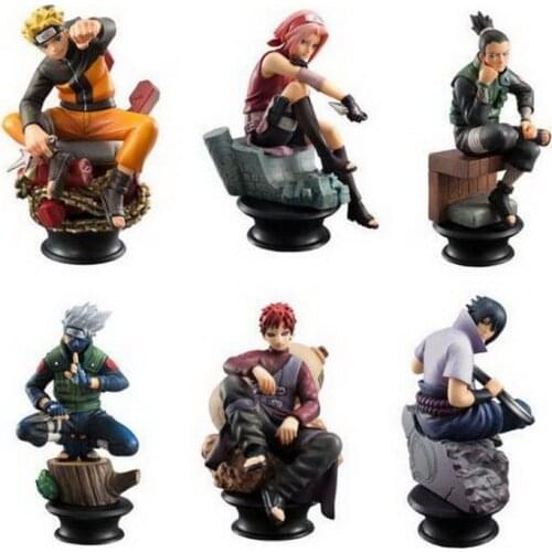 7CM Naruto Shippuden Anime Model Dolls Figurine Sasuke Gaara kakashi Action Figures Statue Collectible Toys Figma Kids Gifts