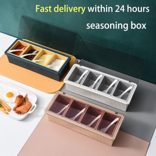 Spice Jar Seasoning Box 4Pcs/Set pepper shakers Nordic Storage Bottle Jars Salt Pepper Cumin Powder Box Tool Kitchen Accessories