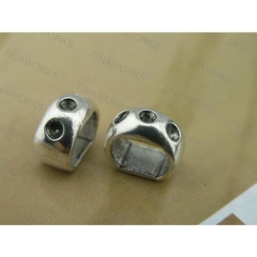 FREE SHIPPING 30pcs Anti-Silver 11x8mm Slider Spacer For Licorice Leather--PAT157