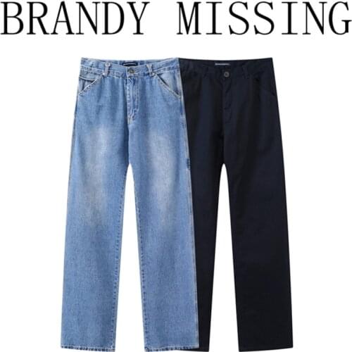 Loose Girls Soft Cotton Pants 2021 Spring-Autumn Fashion Ladies Casual Jeans Trousers Streetwears Women Wide Leg Pants