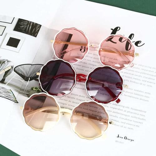 Wave frame glasses round Childrens frame sunglasses 2024 childrens personality fashion sunglasses