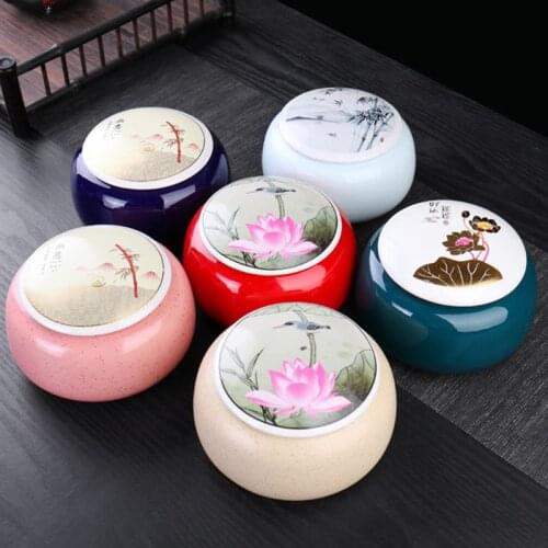 Porcelain Tea Caddy Sealed Tea Box Tea Jar Household Moisture-proof Pu'er Storage Jar Tanks Travel Carry Accessories