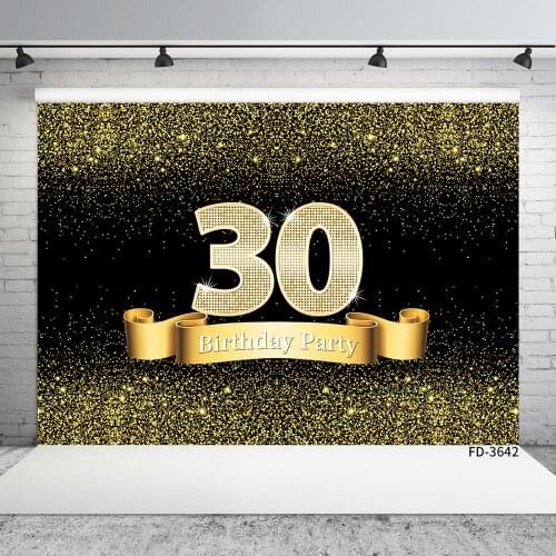 Golden Sand Glitter Sparkle Photographic Backdrops Computer Printed Backgrounds for 30 Birthday Party Photoshoot Photo Studio