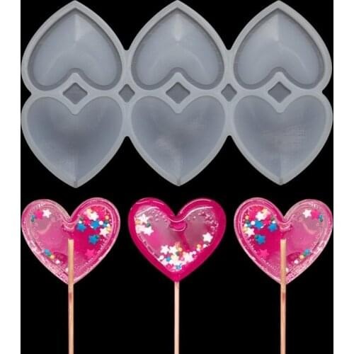 Heart/Round/Flowers Lollipop Silicone Mold Chocolate Candy Cake Moulds For Birthday Cake Decorating Tool Baking Accessories