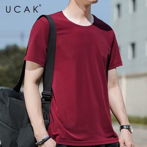 UCAK Brand Classic O-Neck Solid Color Short Sleeve T-Shirts Summer New Fashion Arrivals Streetwear Casual T Shirt Homme U5513
