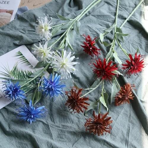 Simulation Flower Fashionable Vivid 7 Colors Faux Silk Artificial Chrysanthemum for Gift