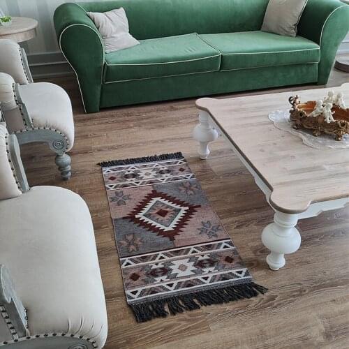 Tassel Home Weave Carpets Study Room Floor Rugs Decorative Home Rugs Prayer Mattress tapestry gobelin Elegant Rugs For Living Room Bedroom 57x120 Cm Machine Woven % 10 Polyester % 90 Cotton Chenille Authentic Rugs