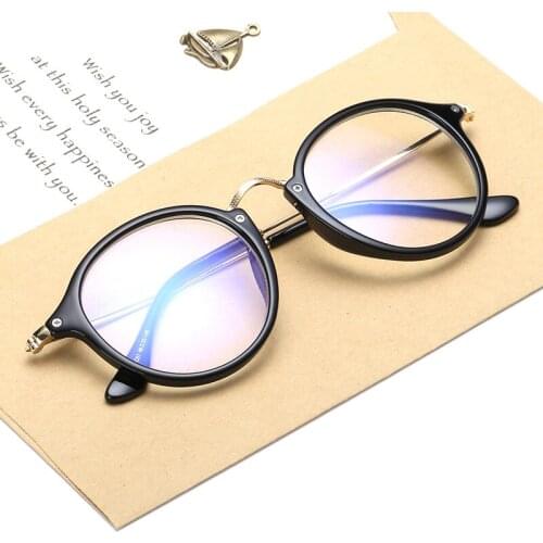 Retro Round Eyeglasses Women Fashion Glasses Frame Men ZERO Diopter Decoration Eyewear Myopia Frame Fake Glasses eyeglass case
