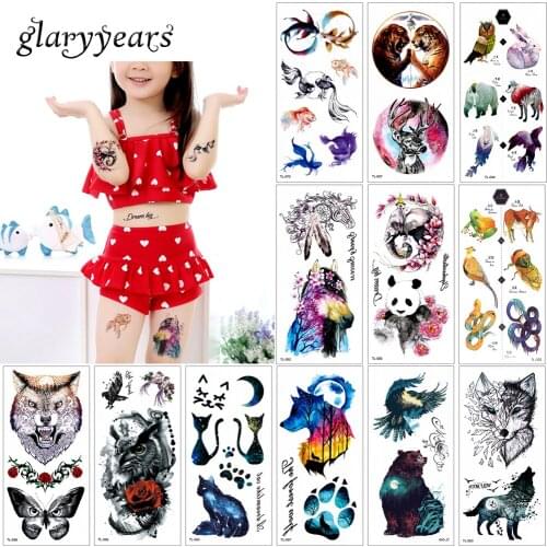 Glaryyears 25 Designs 1 Sheet Temporary Tattoo Sticker WST-TL Watercolor Animal Decal 2019 New Beauty Body Tattoo Water Transfer
