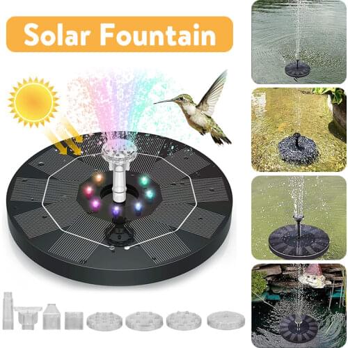 3.5W Solar Fountain Pump Pool Pond Waterfall Fountain RGB Light Floating Solar Water Pump for Garden Fountain Decoration