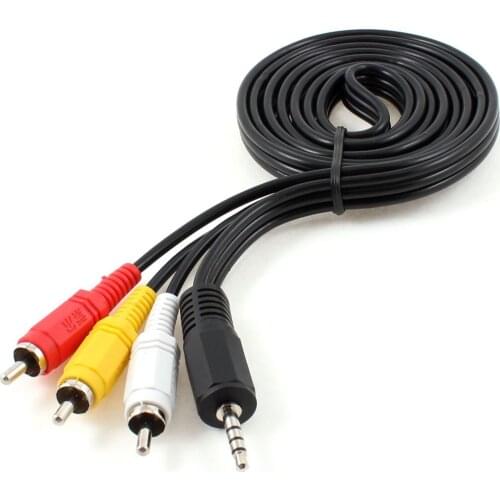 New Style 4.9ft Long 3.5mm Jack to 3 RCA Male Adapter AV Extension Cable for TV VCD DVD
