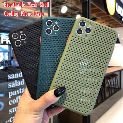 Cooling Case For iPhone iPhone 12 Pro 11 X XS Max XR 6 6s 7 8 Plus 12 mini SE 2020 Breathable Mesh Cover Heat Dissipation Shell