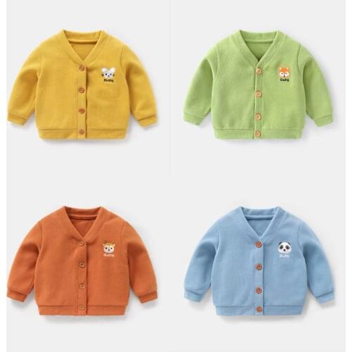 Autumn Newborn Knitwear Long-sleeve Cotton Children Jacket Tops Baby Boys Girls Coat Kids Infant Sweater Toddler Knit Cardigans