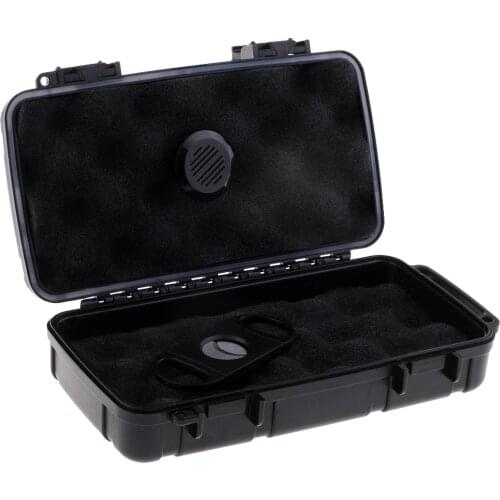 Portable Travel Cigar Holder Case Moisture Box with Cigar Cutter Christmas Gift
