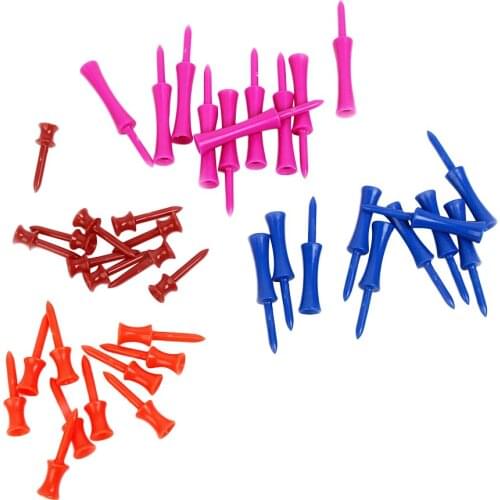 40Pcs Durable Golf Tees Goltees Golf Accessories Recycle Plastic Double-deck Step Golf Tees - 4 Size Color Mixed