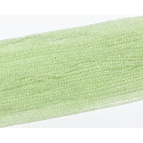 Multi size natural green jades stone chalcedony 2mm 3mm new DIY jewelry round loose Beads 15" B417