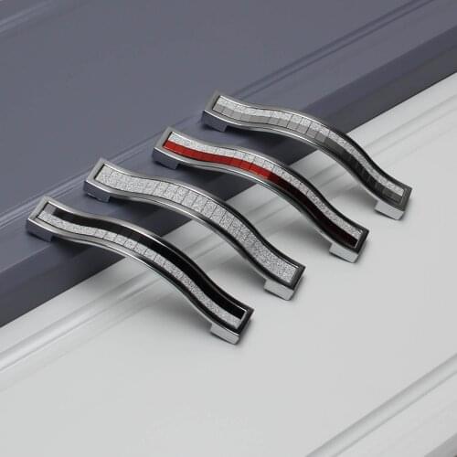 Modern Crystal Glass Handles Cupboard Pulls Zinc Alloy Stainless Steel Drawer Knobs Kitchen Cabinet Handles Furniture Hardware