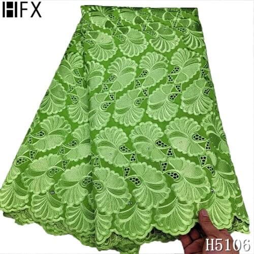 HFX Swiss Voile Lace Fabric African Lace Fabric 2021 High Qaulity Soft Embroidered Brode Cotton Fabric 5 yards For Senagal