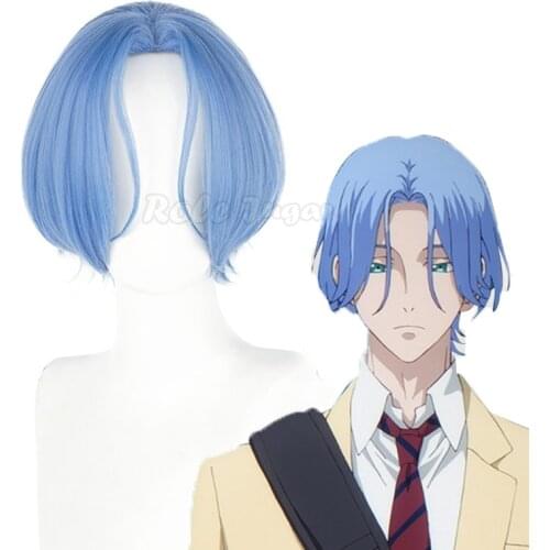 SK8 the Infinity Langa Cosplay Wig Men Women Gradient Blue Heat Resistant Short Hair Wigs Anime Halloween Headwear C28M122