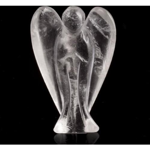 Natural rock quartz Angel Figurines Miniatures handmade Craft Mini Animal Statue crystal stone home decoration accessories