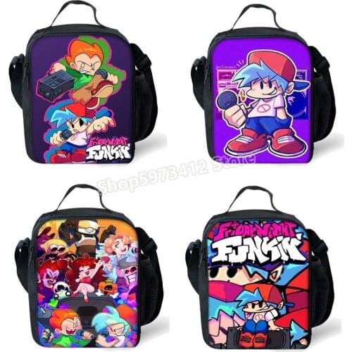 Friday Night Funkin Lunch Bag for School Students Game Print Lunch Box Bag 2021 New Shoulder Bag Handbag Purse Birthday Gift
