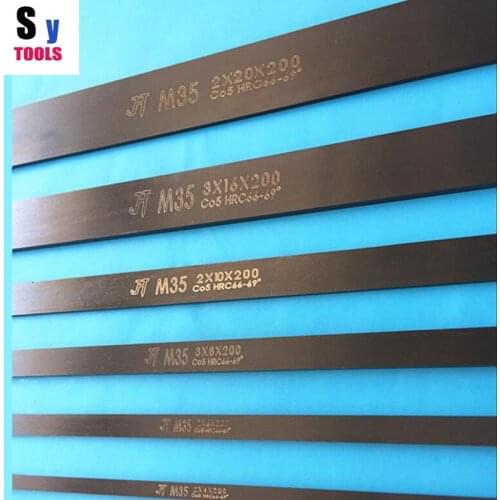 Super hard M35 cobalt-containing nitriding Knife blade DIY tool black steel HRC66-69 10*12/14/16/18/20/25/30*200