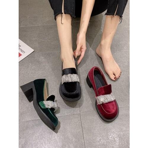 Gold Heels Slimming Shoes Round Toe Mary Jane Chunky Sandals Clogs for Women Branded Pumps 2021 Slip On Lace-Up All-Match Lolit